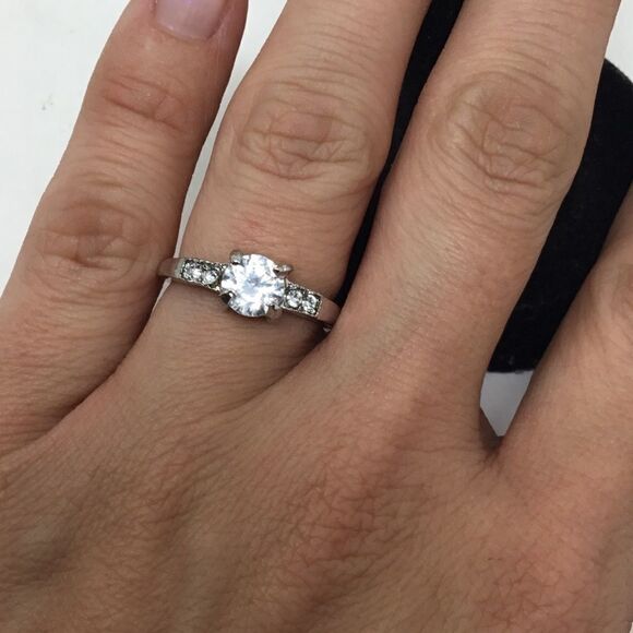 3/4 Carat Round CZ 4-Prong Engagement Ring (H15) - Picture 2 of 6